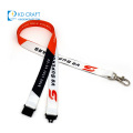 Promotional custom letter offset printing logo sling neck strap polyester pink lanyard with plastic buckle release